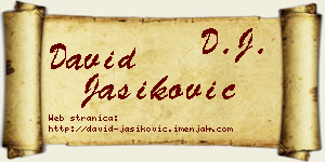 David Jasiković vizit kartica
